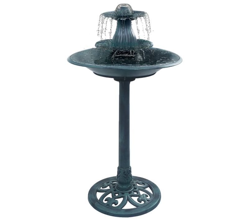 Bain Pour Oiseaux Avec Fontaine Vert 50x91 Cm Plastique