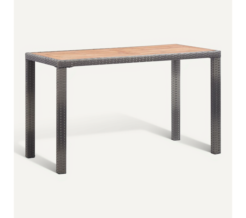 Table De Jardin Anthracite Et Marron 123x60x74 Cm Bois D'acacia