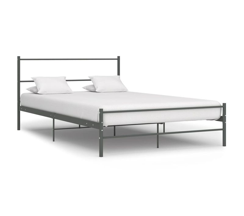 Cadre De Lit Sans Matelas Gris Métal 120x200 Cm