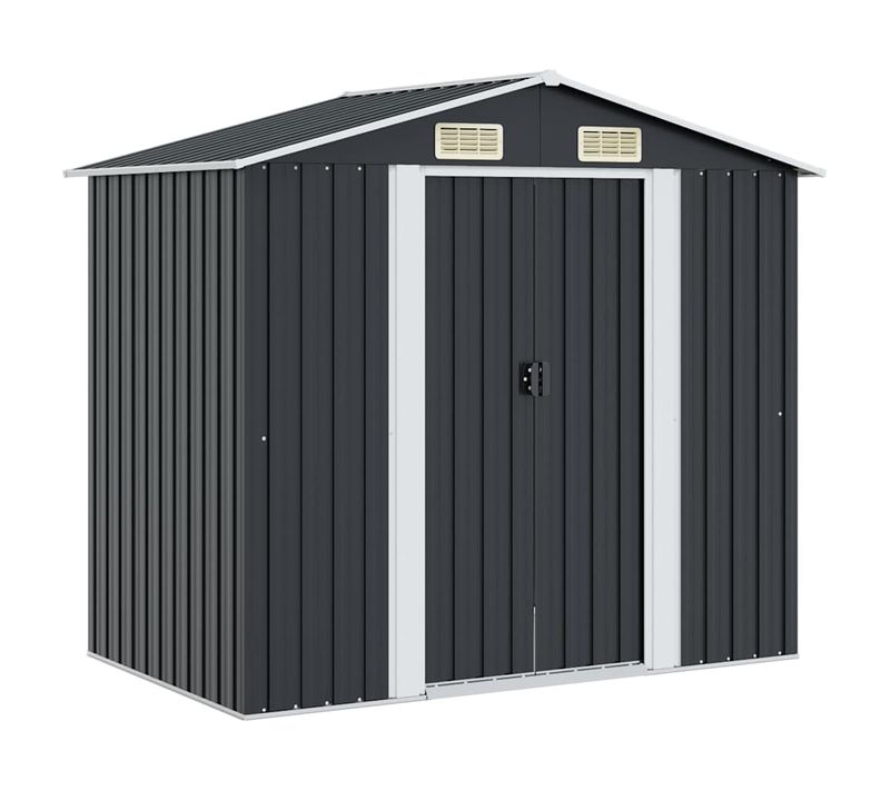 Abri De Stockage Pour Jardin Anthracite Acier 204x132x186 Cm