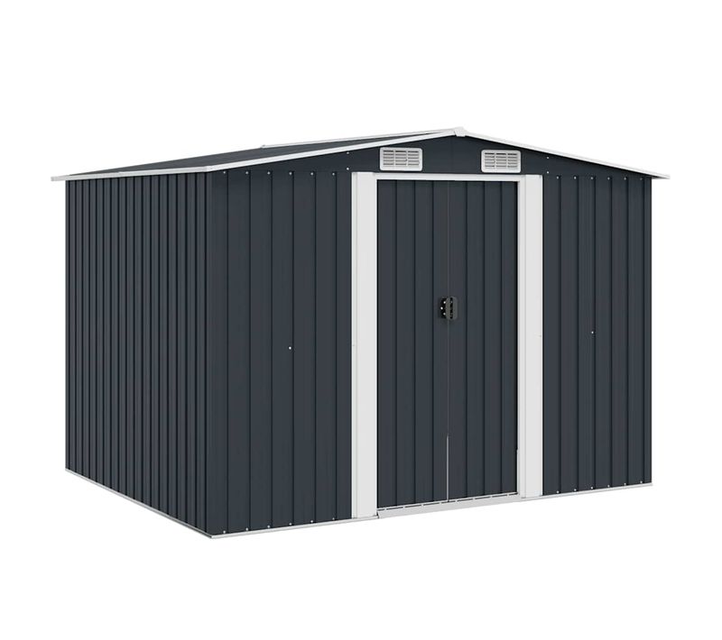 Abri De Stockage Pour Jardin Anthracite Acier 257x205x178 Cm