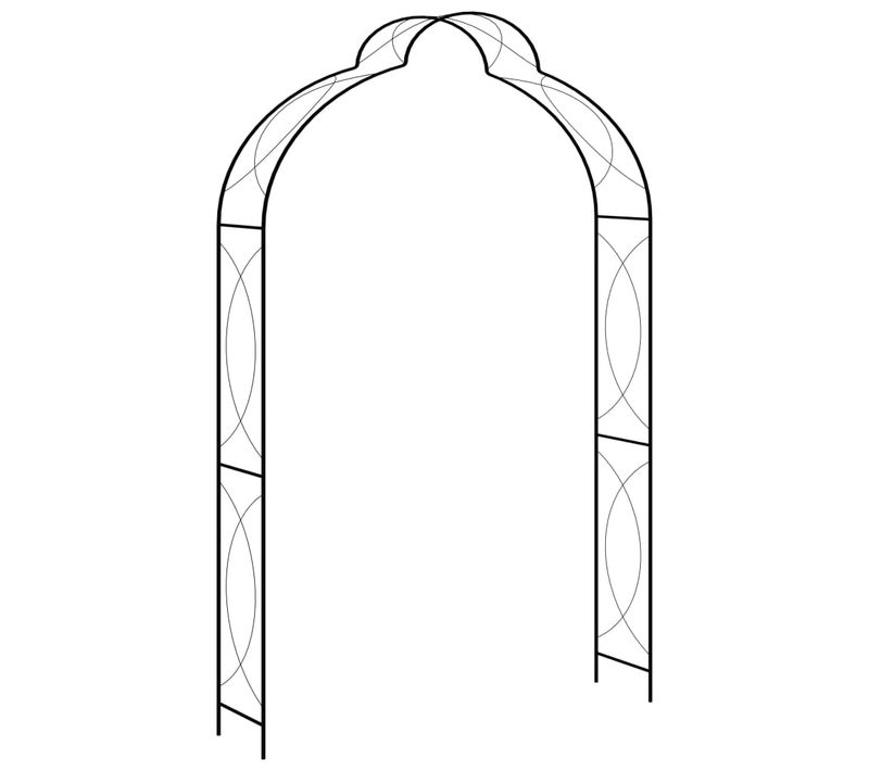 Vidaxl Voûte De Jardin Noir 150x34x240 Cm Fer Arche Plantes Grimpantes Décoration Mariage Terrasse