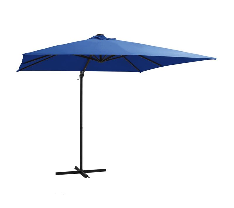 Parasol De Jardin En Porte-à-faux Lumières LED Et Mât En Acier