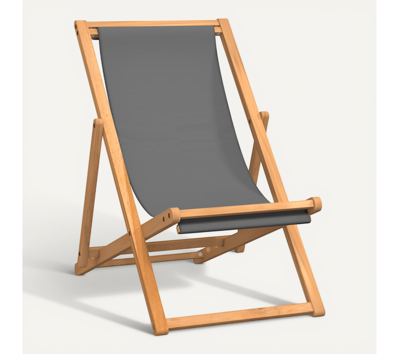 Chaise Pliante En Teck Massif Gris Dossier Multipositions