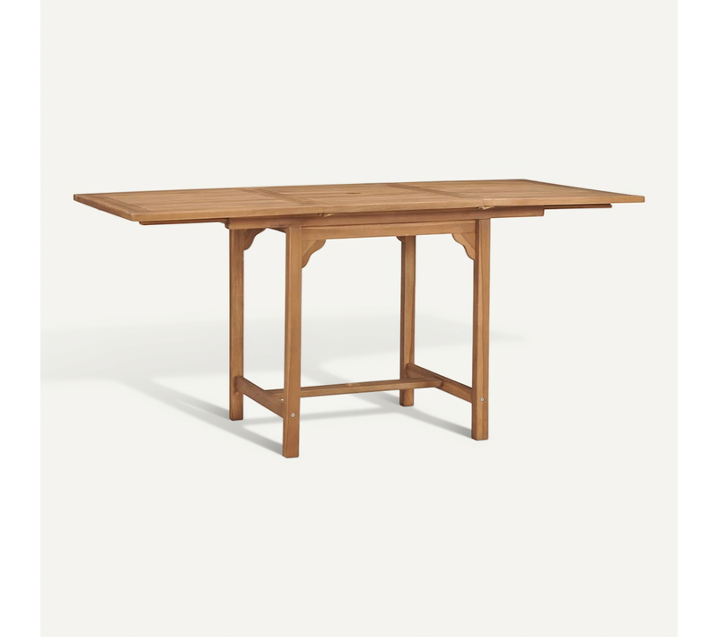 Table Extensible De Jardin (110-160)x80x75 Cm Teck Solide - Epaisseur 2.2 Cm