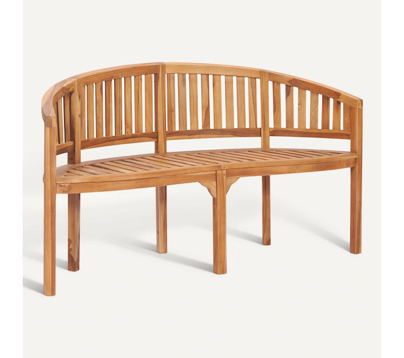 Banc De Jardin En Forme De Banane 151 Cm Teck Solide