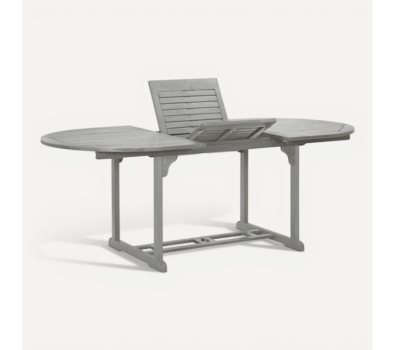 Table De Jardin Gris 200x100x75 Cm Bois D'acacia Massif