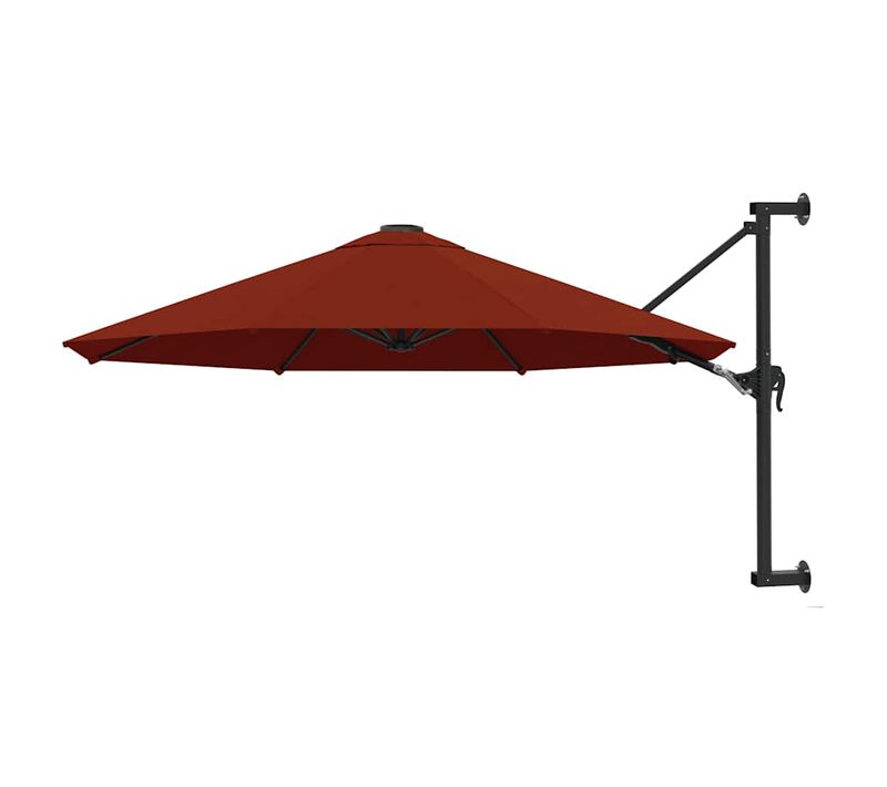 Parasol Mural Avec Mât En Métal 300 Cm Terre Cuite