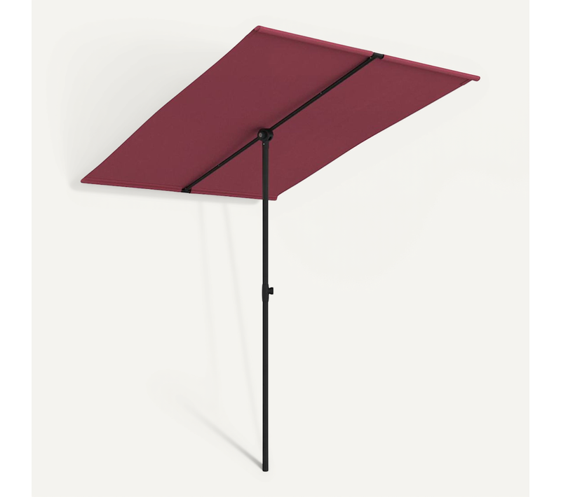 Parasol De Jardin Et Mât En Aluminium 2x1,5 M Rouge Bordeaux