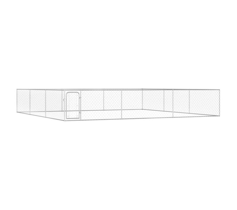 Chenil Extérieur Pour Chiens Acier Galvanisé 6x6x1 M