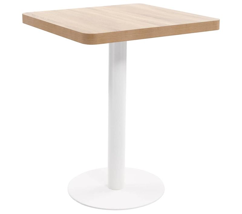 Table De Bistro Carré Marron Clair 60x60 Cm Mdf Café Bar Manger Restaurant Cuisine Intérieur