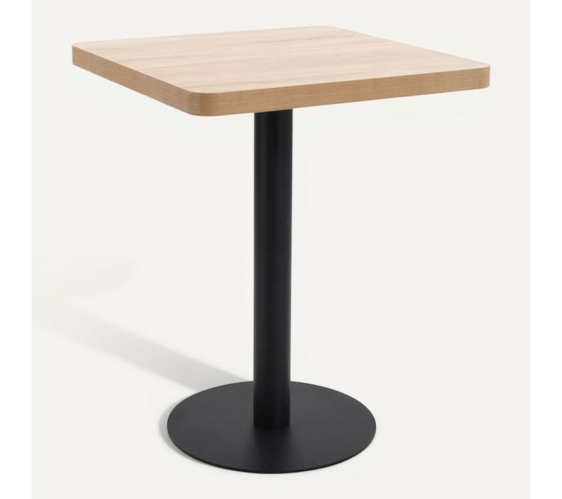 Table De Bistro Carré Marron Clair 60x60 Cm Mdf Café Bar