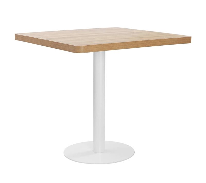 Table De Bistro Carré Marron Clair 80x80 Cm Mdf Café Bar Manger Restaurant Cuisine Intérieur