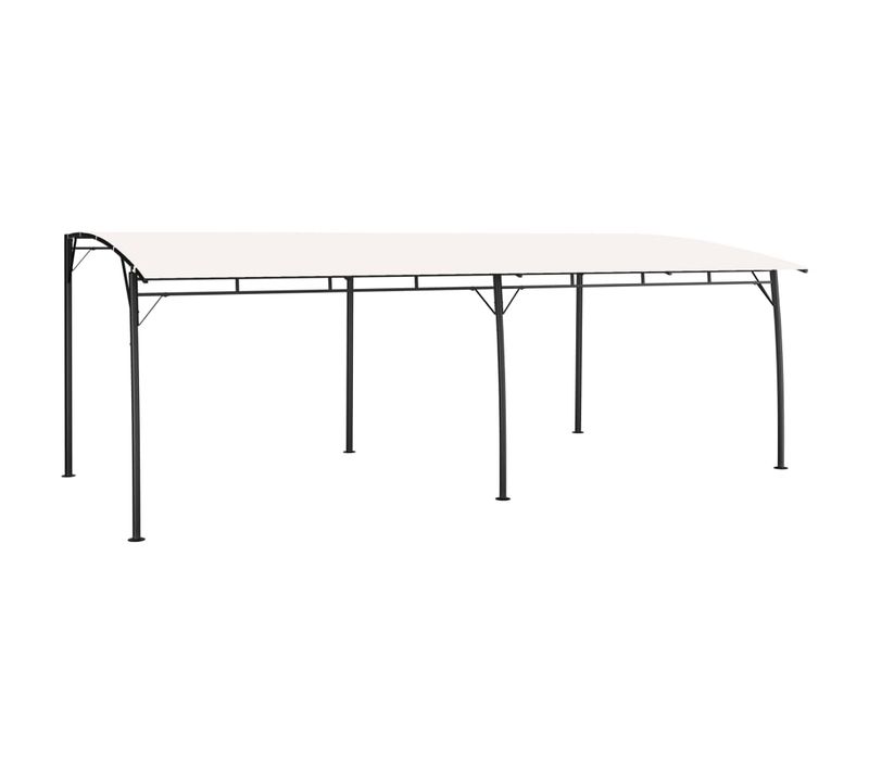 Auvent Pare-soleil De Jardin Avec Toit 6x3x2,55 M Crème Pavillon Belvédère Tente Extérieur