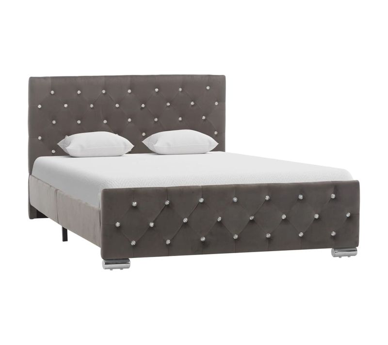 Cadre De Lit Sans Matelas Gris Tissu 120x200 Cm