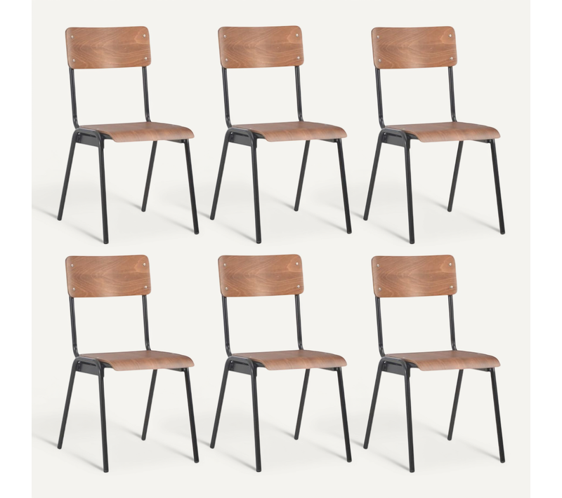 Chaises À Manger Lot De 6 Marron Contreplaqué