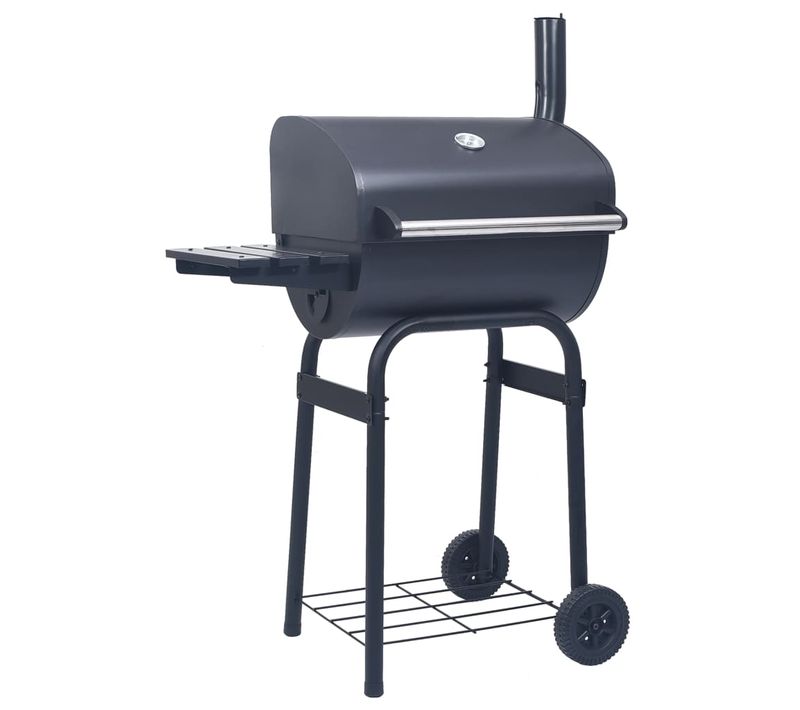 Gril Barbecue Au Charbon Avec Étagère Inférieure Noir