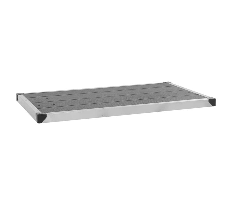 Receveur De Douche Extérieur Wpc Acier Inoxydable 110x62cm Gris
