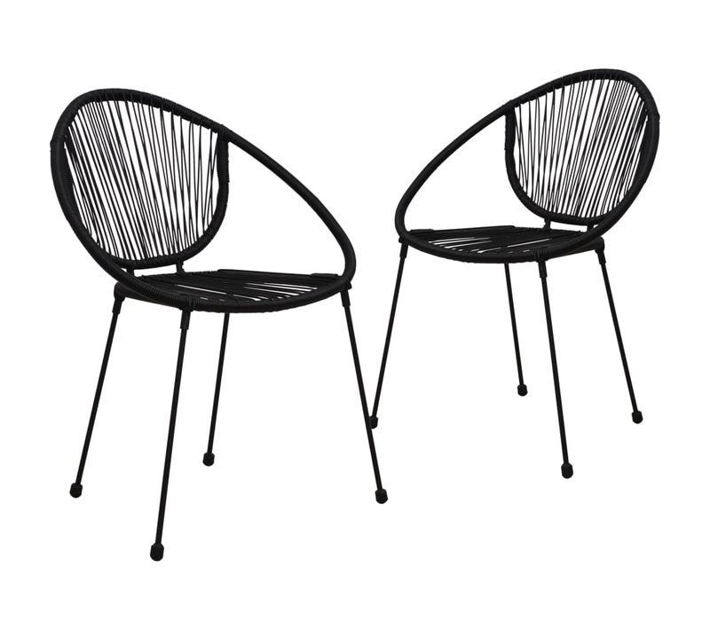 Chaises De Jardin 2 PCs Pvc Rotin Noir