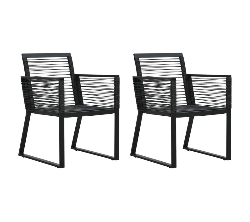 Chaises De Jardin 2 Pièces Noir Rotin Pvc