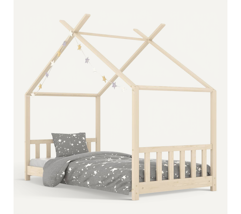 Lit cabane enfant Bois De Pin Massif 70x140 Cm