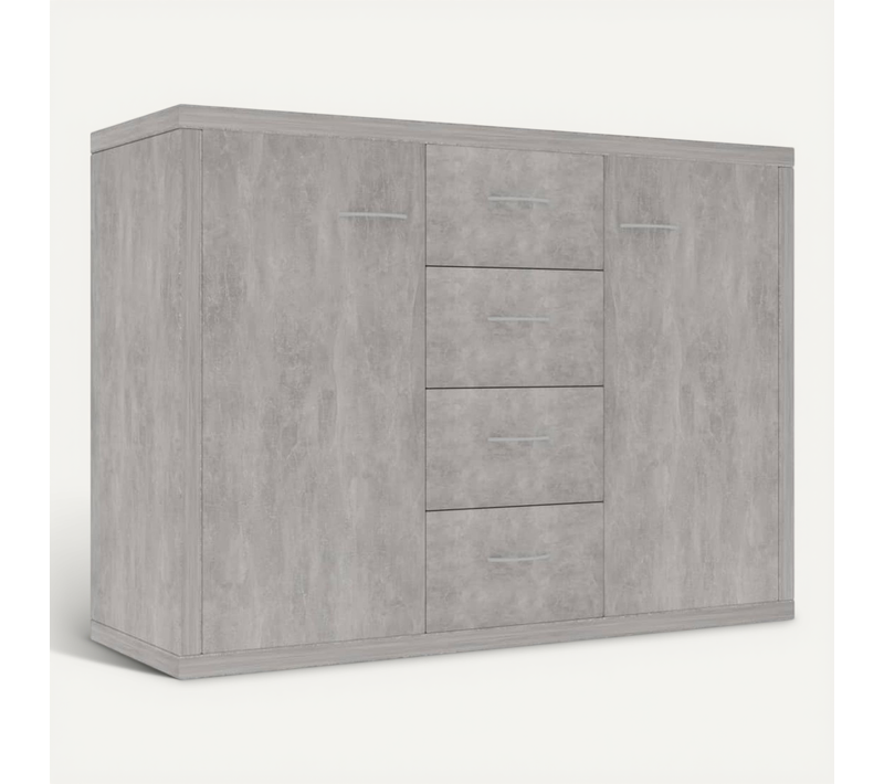 Vidaxl Buffet Avec Tiroirs Gris Béton 88x30x65 Cm Aggloméré Armoire Meuble De Rangement Chambre