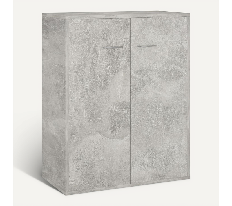 Buffet Gris Béton 60x30x75 Cm Bois Contreplaqué