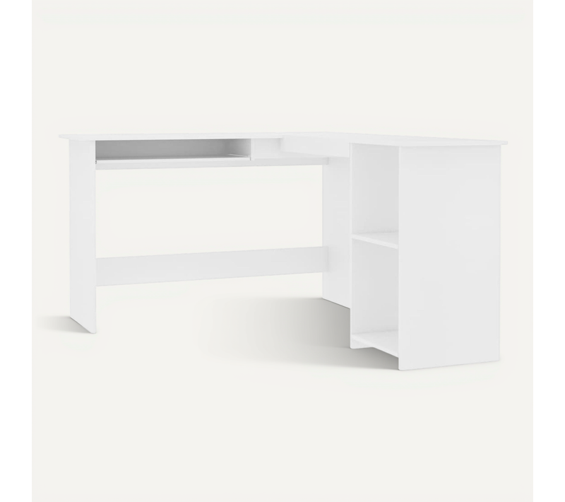 Bureau D'angle En Forme De L Blanc 120x140x75 Cm