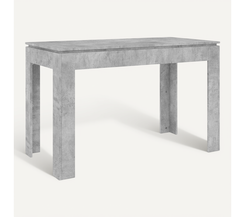Table À Manger Gris Béton 120x60x76 Cm Bois Contreplaqué