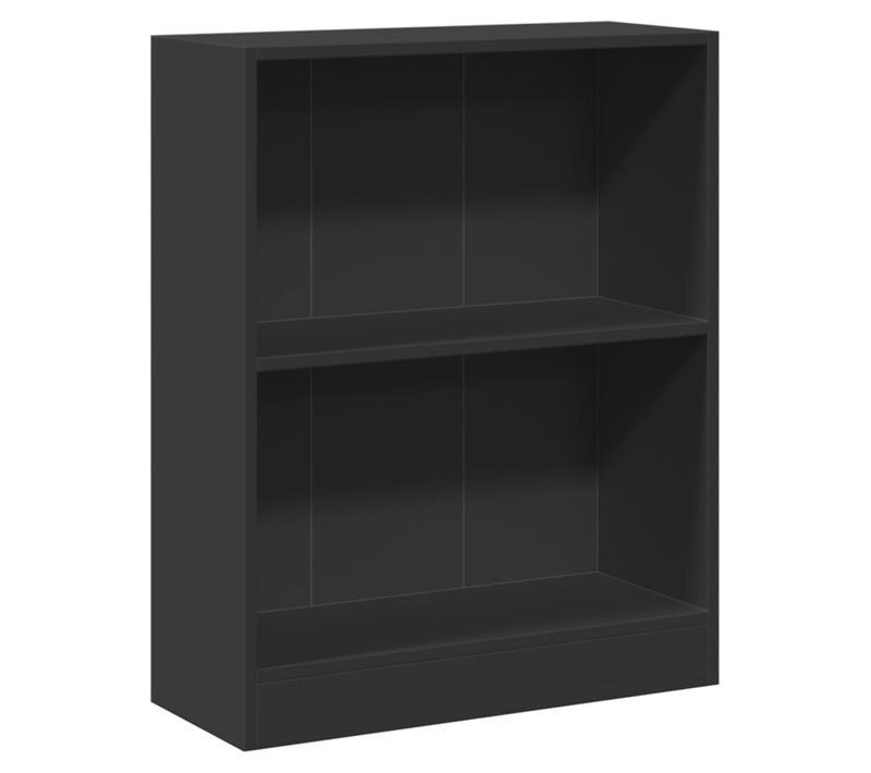 Bibliothèque Noir 60x24x76 Cm Bois Contreplaqué