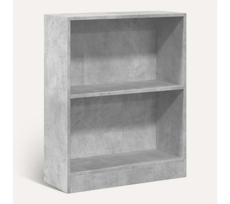 Bibliothèque Gris Béton 60x24x76 Cm Bois Contreplaqué