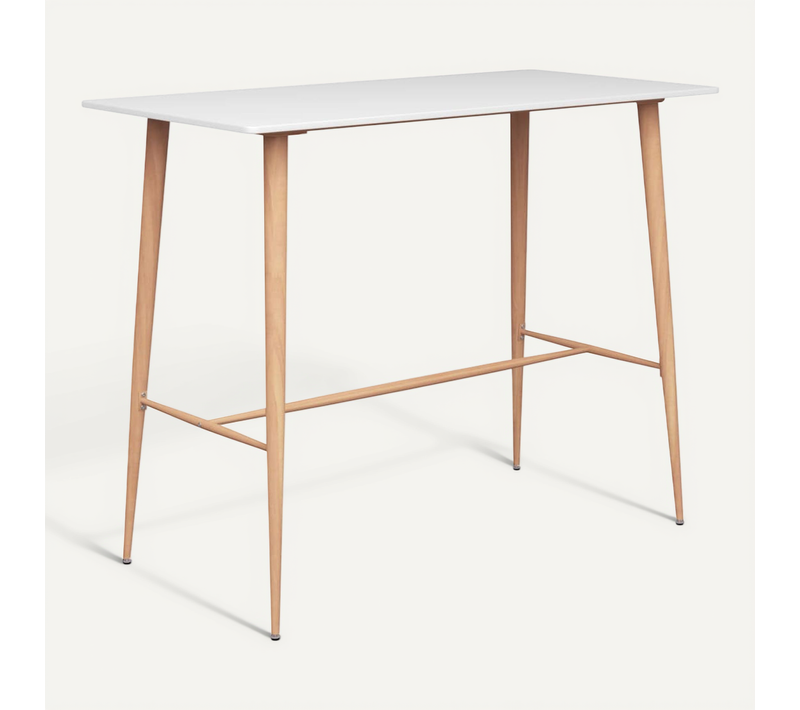 Table De Bar Blanc 120x60x105 Cm