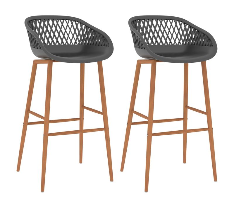 Chaises De Bar Lot De 2 Gris