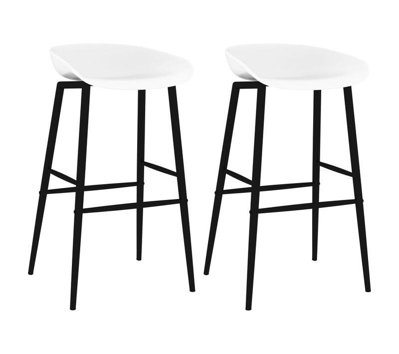Chaises De Bar Lot De 2 Blanc