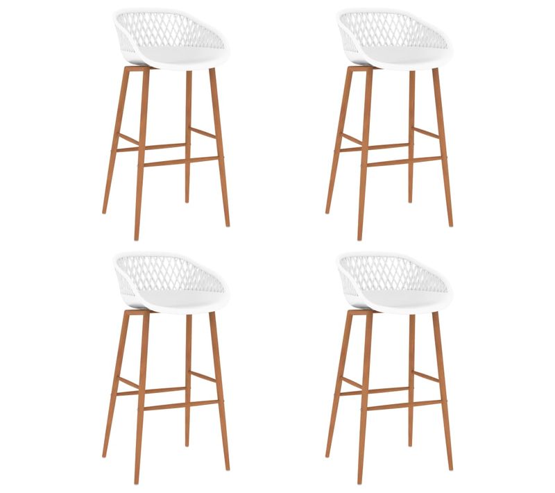 Tabourets De Bar Lot De 4 Blanc