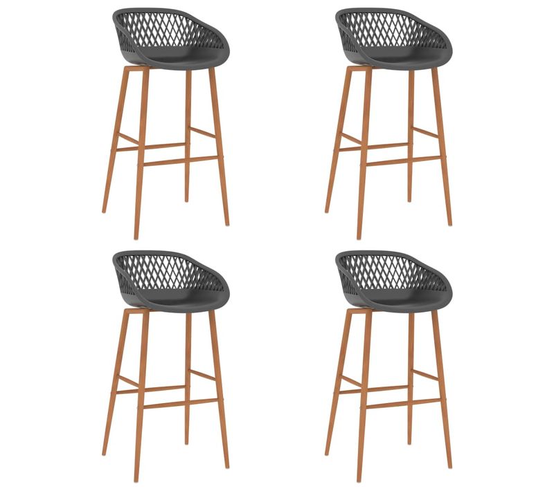 Chaises De Bar Lot De 4 Gris