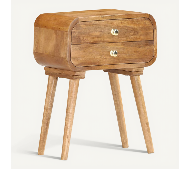 Table De Chevet 43 X 30 X 58 Cm Bois De Manguier Massif