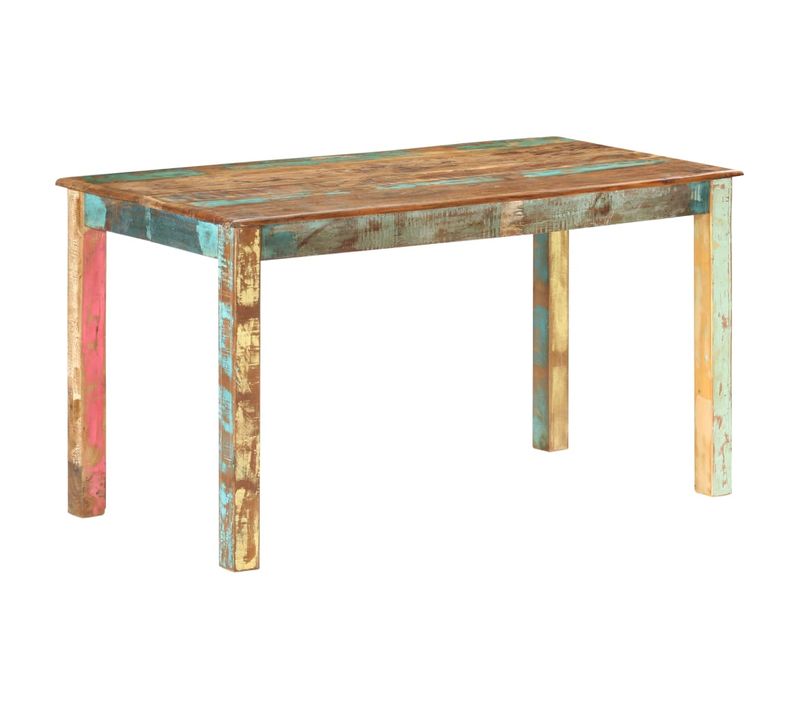 Table De Salle À Manger Bois De Récupération Solide 140x70x76cm