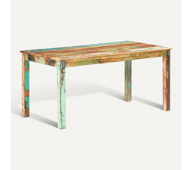 Table De Salle À Manger Bois De Récupération Solide 160x80x76cm