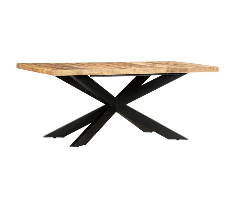 Table À Dîner 180x90x76 Cm Bois De Manguier Brut Solide