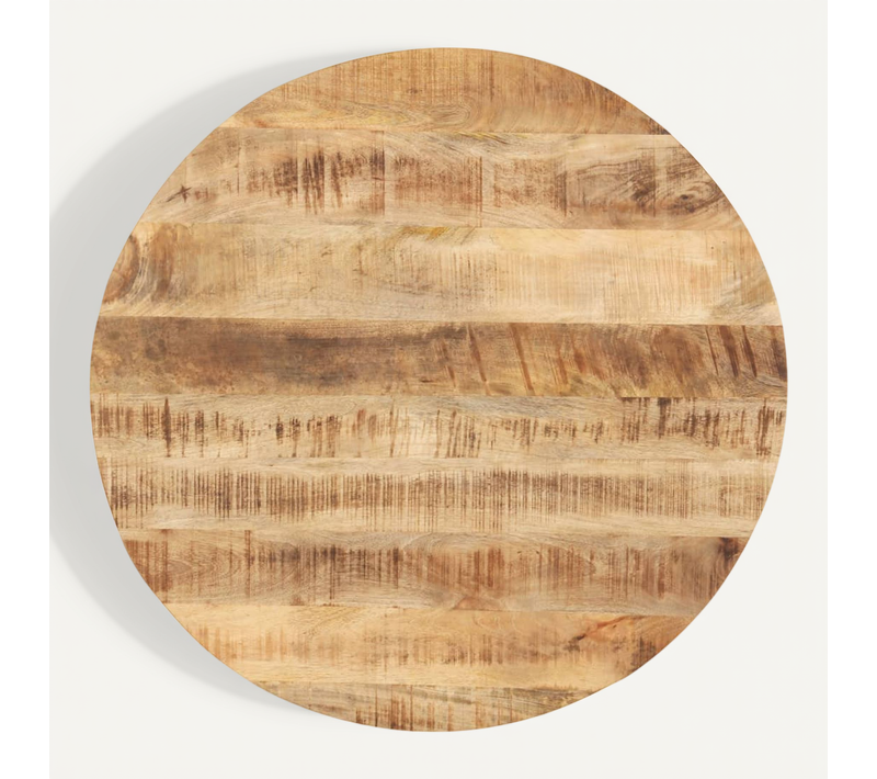 Dessus De Table Bois De Manguier Solide Rond 25-27 Mm 70 Cm
