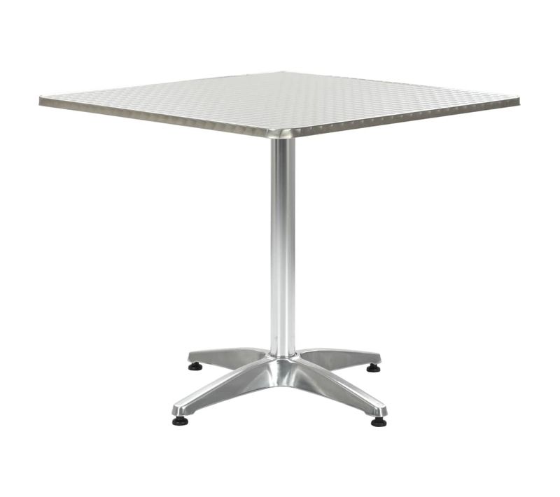 Table De Jardin Argenté 80x80x70 Cm Aluminium
