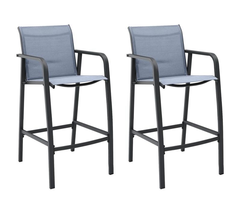 Chaises De Bar De Jardin Lot De 2 Gris Txtilène