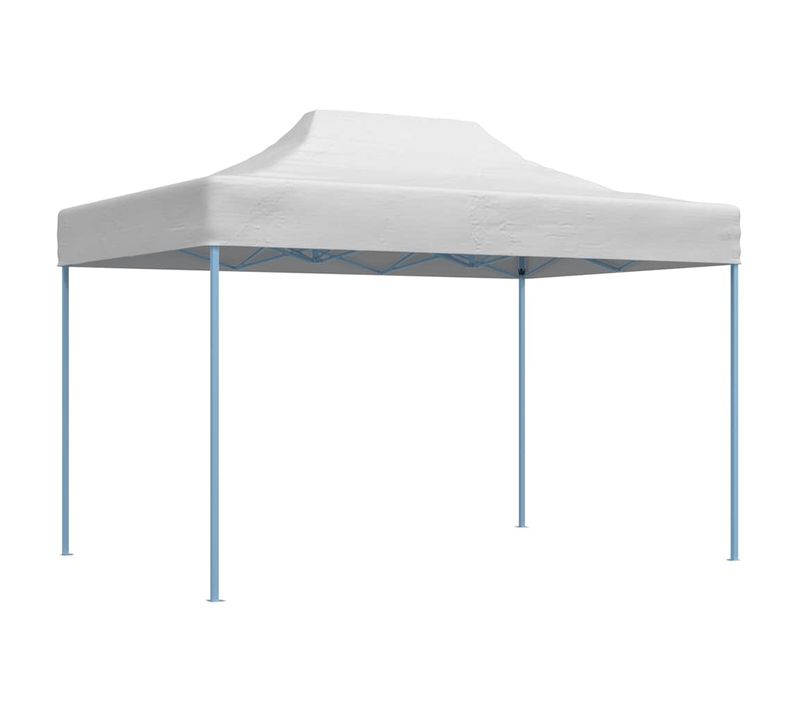 Tente De Réception Avec Piquets Et Cordes Pliable Professionnelle 3x4 M Acier Blanc Auvent