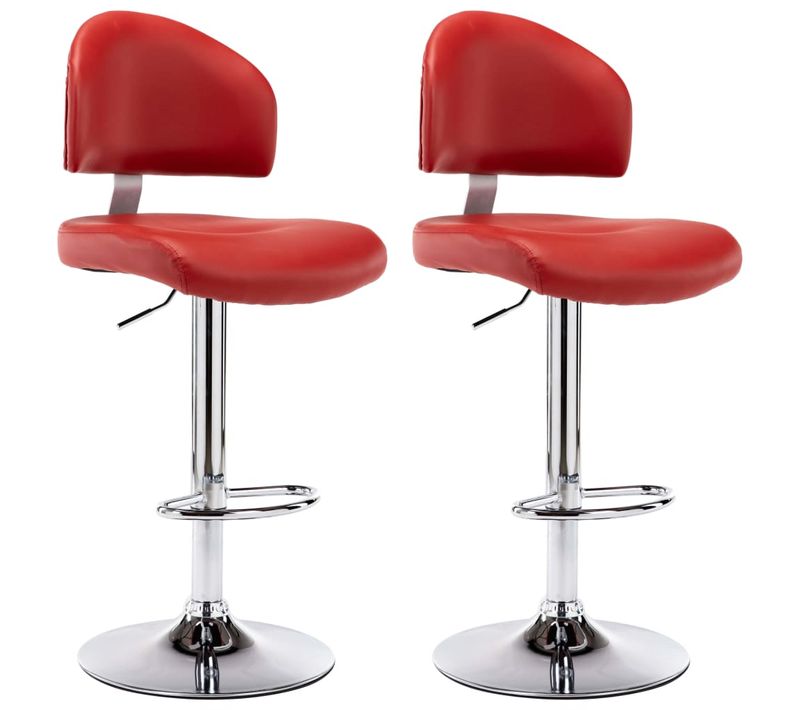 Tabourets De Bar Lot De 2 Rouge Bordeaux Simili