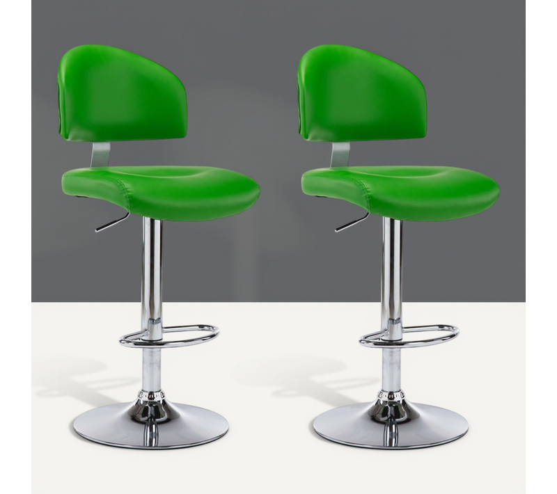 Tabourets De Bar Lot De 2 Vert Simili