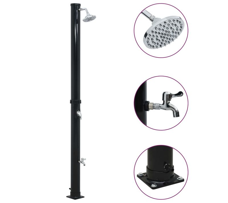Douche Solaire Noir 220 Cm 20 L
