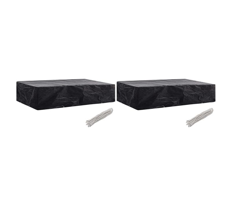 Housses De Chaise De Jardin 8 Oeillets 2 Pièces 218 X 77 X 55 Cm