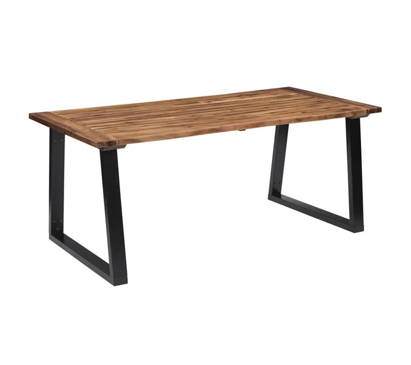 Table De Salle À Manger En Acacia Massif - 180 X 90 X 75 Cm - Marron/noir