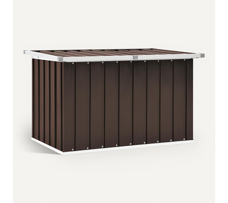 Boîte De Rangement De Jardin Marron 109x67x65 Cm Coffre Organisateur Terrasse Patio